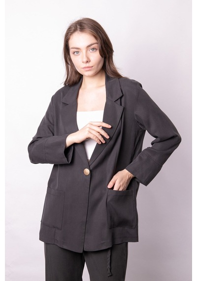 Kadın Baharlık Kumaş Rahat Kesim Yakalı Cepli Kolu Katlamalı Boyfriend Blazer Ceket-antrasit Antrasit Kadın Baharlık Kumaş Rahat Kesim Yakalı Cepli Kolu Katlamalı Boyfriend Blazer Ceket-antrasit Antrasit