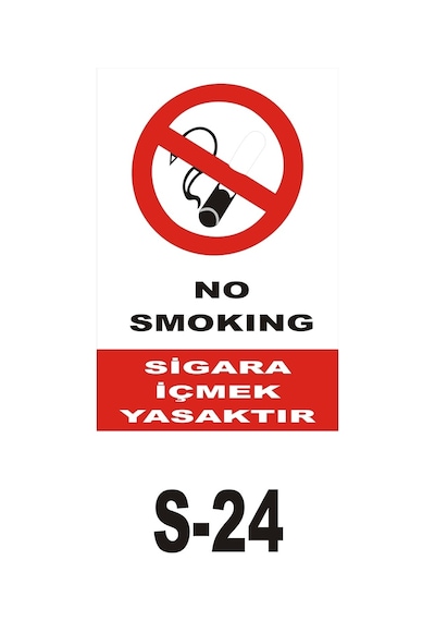 Pvc Dekota Uyarı - Ikaz Levhası No Smoking Sigara Içmek Yasaktır