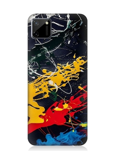 Realme C11 Uyumlu Renkli Boya Darbeleri Desenli Silikon Kılıf