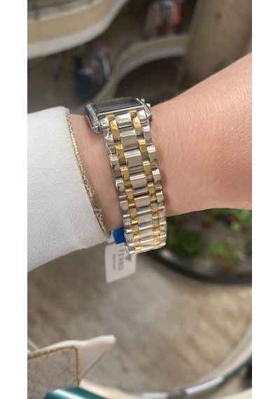 Ferro Quartz Çelik Altın/gri Yeşil Kadran 22 Mm Kadın Kol Saati