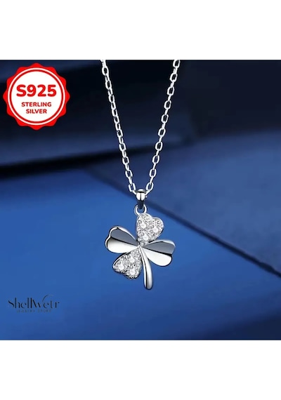 Wishleaf Yonca 925 Ayar Gümüş Kolye Sevgililer Günü , Annenize Verilecek En Güzel Gümüş Hediyesi Gümüş