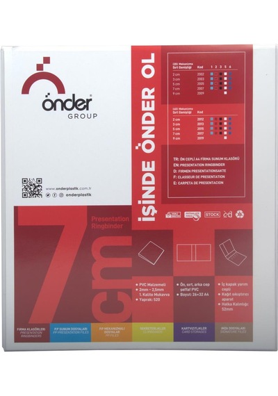Önder 2 Halkalı Klasör Pvc Cepli 7 Cm - Beyaz Beyaz