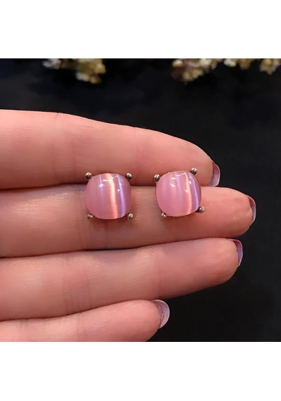 STELA KEDİ GÖZÜ KÜPE (PEMBE)