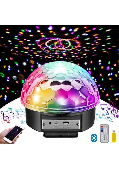 Led Kristal Disko Topu 220 V Usb  Hoparlör
