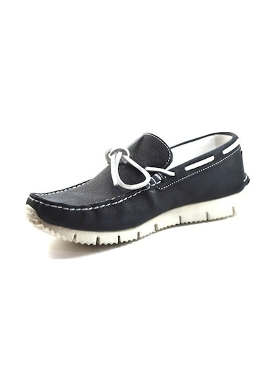 Komcero 3557-120 Lacivert Hakiki Deri Nubuk Casual Erkek Ayakkabı-Lacivert