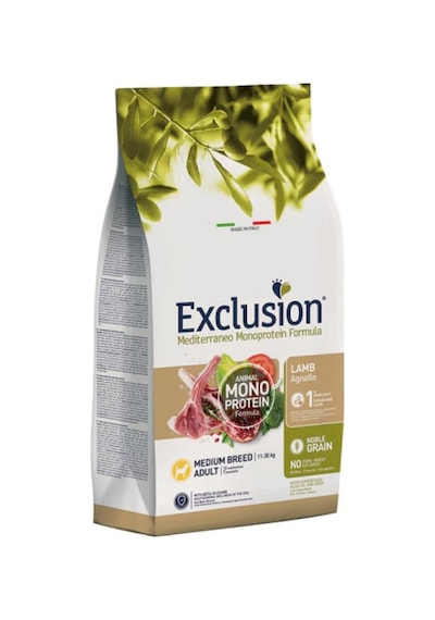 Exclusion Monoprotein Kuzu Etli Ve Narlı Düşük Tahıllı Orta Irk Yetişkin Köpek Maması 12 Kg