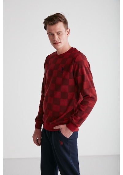 U.S. Polo Assn. U.s Polo Assn 18713 Erkek Bordo Yuvarlak Yaka Pijama Takımı 001