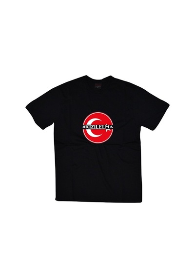 Stoned&Fame Unisex Siyah Kızılelma Baskılı T-shirt SIYAH
