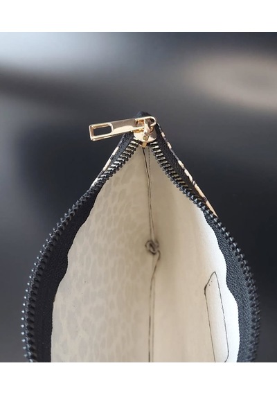Meryy Collection Clutch Çanta Kadife Leopar Detaylı Leopar