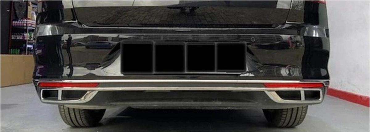 Ueskrom Passat B8.5 Arka Tampon Çıtası Krom 3 Parça Sd / Sw 2019 - 2023 Arası Modeller İçin