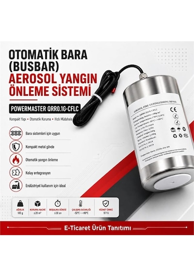 Powermaster Qrr0.1g-cflc Otomatik Bara Busbar Aerosol Yangın Önleme Sistemi