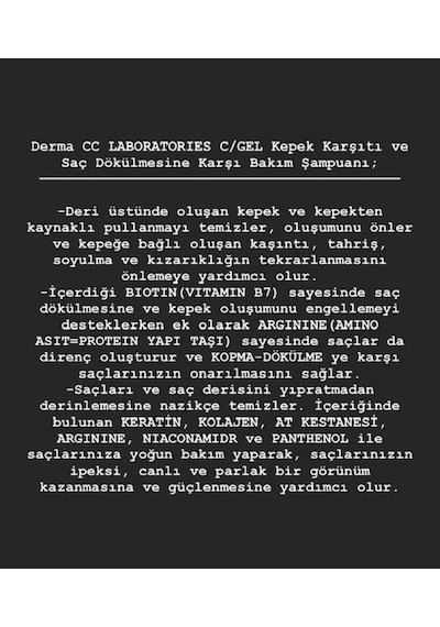 Derma Cc Laboratories C Gel Şampuan 2 x 500 ML