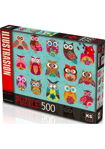 Ks Puzzle 500 Parça Multi Owls Renkli Baykuşlar.