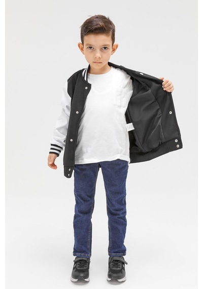 Benitto Kids Erkek Çocuk Mevsimlik Kaşe Kolej Mont 51299-siyah Siyah