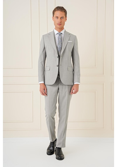Efor Tk 902 Slim Fit Gri Klasik Takım Elbise Gri