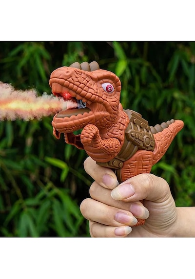 Sesli Işıklı Buhar Çıkartan Dinozor - Kahverengi Dino