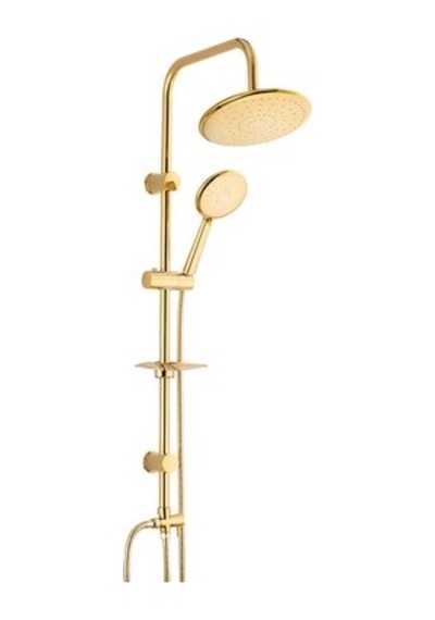 Altın Duş Ünitesi İle Modern Banyo Bataryası