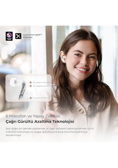 Air4 Pro Anc Aptx Tws Kablosuz Bluetooth Kulaklık Beyaz Genel