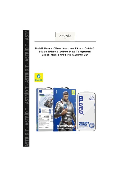 Mobil Parça Cihaz Koruma Ekran Örtüsü BlueoApple iPhone Uyumlu 16pro Max Tempered Glass Max/17pro Max/18pro 3d
