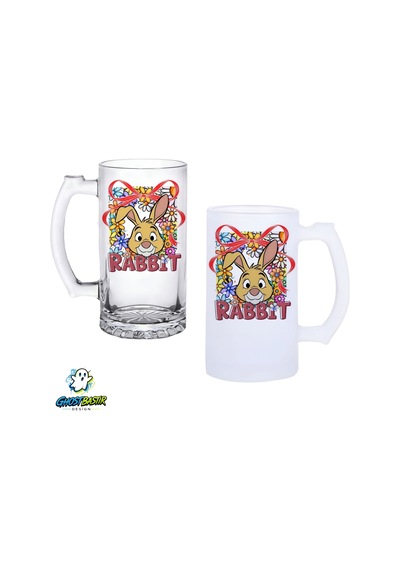 Rabbit Kulplu Bira Bardağı Buzlu Veya Şeffaf Seçenekli 0342