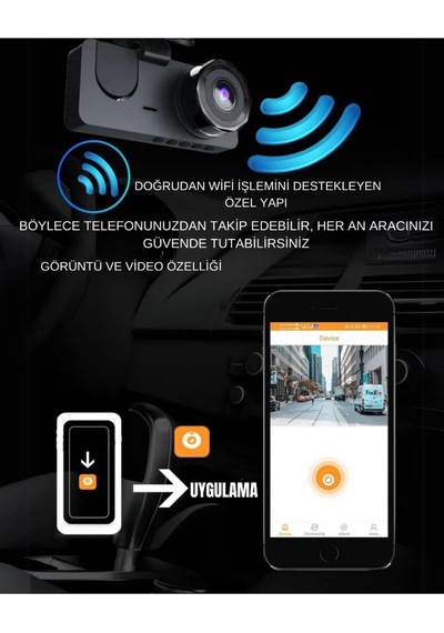 Buğz Üç Kameralı Wi Fi Araç İçi Kamera Gps Takip & G-sensor Özellikli Güvenlik Çözümü