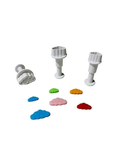 Mini Bulut Basmalı Enjektörlü Kurabiye Kalıbı 3 Parça Diğer