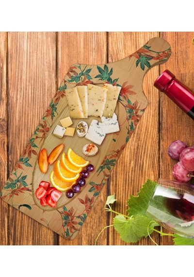 Bk Gift Modern Art Tasarımlı Dikdörtgen Şeklinde Doğal Ahşap Servis Ve Sunum Tabağı Model 21