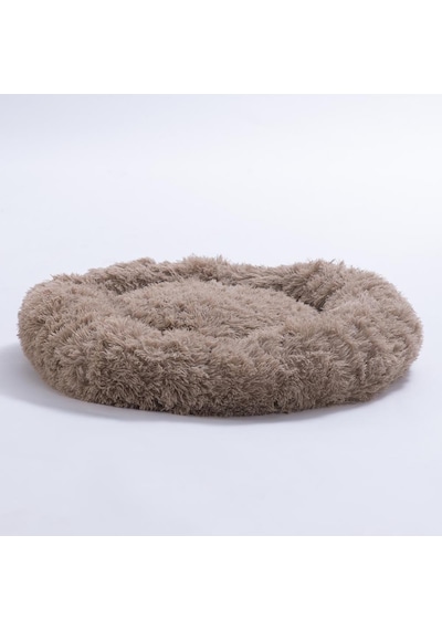 Bej Donut Köpek Yatağı Kedi Yatağı Simit Yatak Anti-stress Pet Yatağı Peluş Yatak M