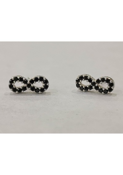 Omar Silver Sonsuzluk Siyah Küpe