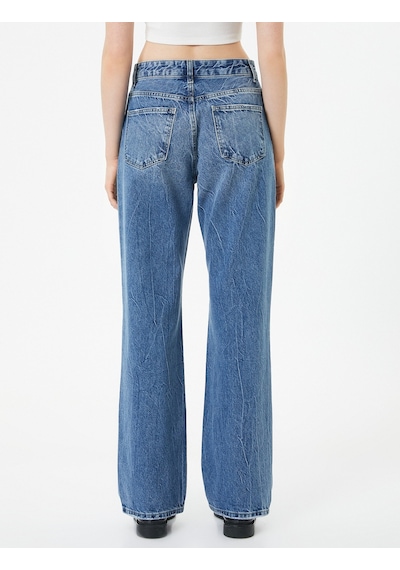 Koton Yüksek Bel Kot Pantolon Yırtık Düz Paça - Eve Jeans Orta İndigo 4sal40095md 4SAL40095MDMID İndigo Koton Yüksek Bel Kot Pantolon Yırtık Düz Paça - Eve Jeans Orta İndigo 4sal40095md 4SAL40095MDMID İndigo