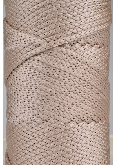 5 Mm - 400 Gr Polyester Makrome Ipi Sütlü Kahve 95 M Polyester Makrome Ip Supla Ip Ve Çanta Ipliği