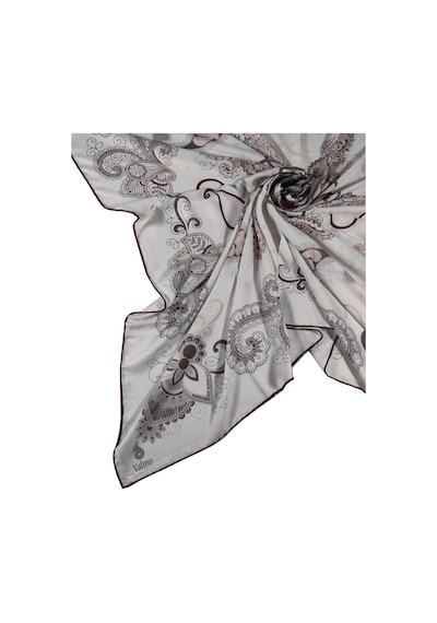 Mim Eşarp Mısırlı Eşarpları Mısırlı Eşarp Alize Krep Etnik Desenli Eşarp 140x140 Cm Krem - Kahve