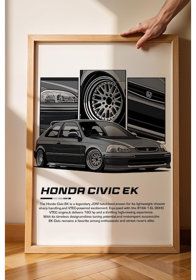 Civic Ek Çerçeveli Tablo - Honda Car Poster