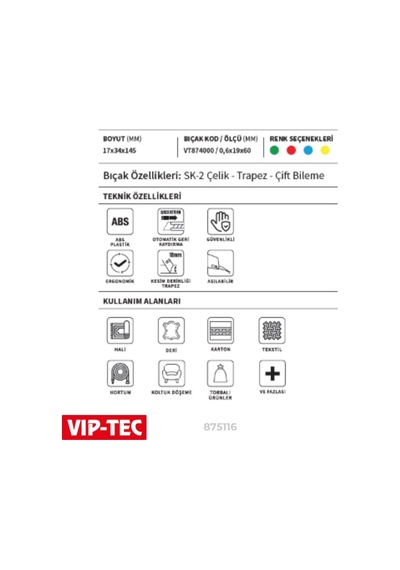 Vıp-tec Güvenlikli Plastik Maket Bıçağı