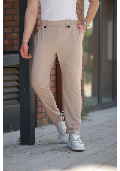 Madmext Bej Regular Fit Erkek Pantolon E6574