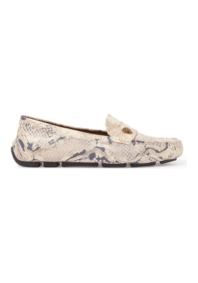 Kurt Geiger Yılan Desenli Eagle Loafer Ayakkabılar Altın
