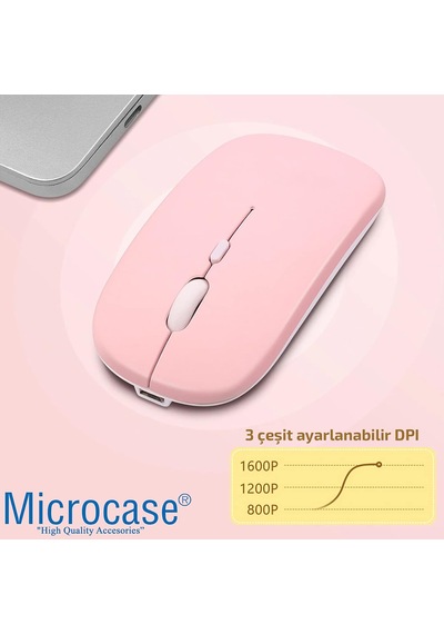 1600 Dpı Şarj Edilebilir 2.4 Ghz Çift Modlu Bluetooth Kablosuz Mouse - Al2675 Siyah