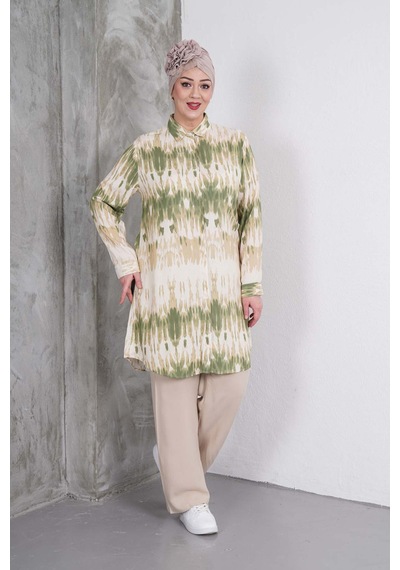 Polologin Butik Yeşil Kahverengi Desenli Tunik Ve Krem Pantolon Takım Yeşil & Kahverengi & Krem Polologin Butik Yeşil Kahverengi Desenli Tunik Ve Krem Pantolon Takım Yeşil & Kahverengi & Krem