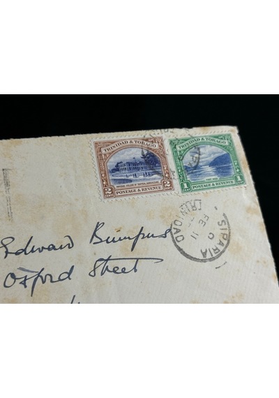 1935 Yılında Trinidad And Tobago Dan İngiltere'ye Postalanmış 1 Ve 2 Cent Pullu