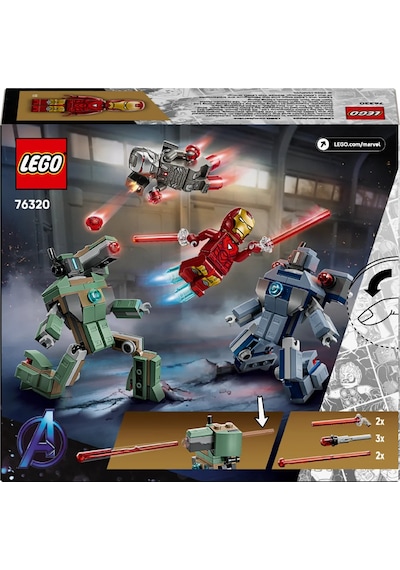 LEGO® ǀ Marvel Iron Man ve War Machine, Hammer İnsansız Hava Araçlarına Karşı 76320 -7 Yaş ve Üzeri Çocuklar için Oyuncak Yapım Seti (204P)