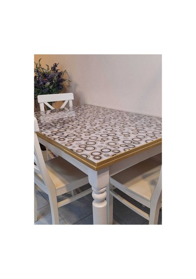 Kalın Pvc Masa Koruyucu 1.2 Mm Mika Örtü, 70 Ve 80 Cm En, Mermer Desen 32pvc1.2.mermer27 Şeffaf