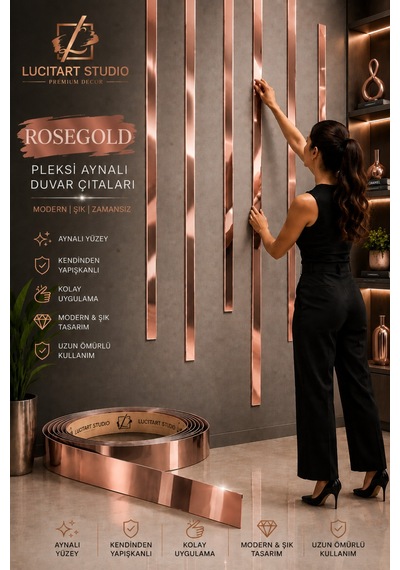 Lucitart Studio 1 Mm Kendinden Yapışkanlı Pleksi Aynalı Duvar Çıtası 9 Renk Seçeneği Dekoratif Duvar, Kapı, Tv Ünitesi Ve Mobilya Çıtası Rose Gold Lucitart Studio 1 Mm Kendinden Yapışkanlı Pleksi Aynalı Duvar Çıtası 9 Renk Seçeneği Dekoratif Duvar, Kapı, Tv Ünitesi Ve Mobilya Çıtası Rose Gold