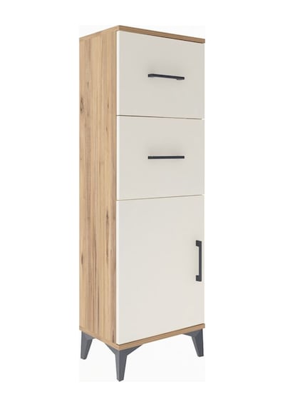 Arges Dolap Tek Raflı 2 Çekmeceli Tek Kapaklı 44x30x134 Çam-a... Çam