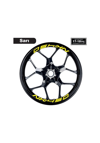 Sarı Cfmoto 450nk Yazılı 8 Li Jant İçi Yazı Sticker