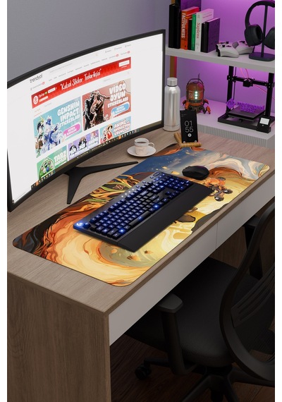 Gaming Genshin Impact Anime Gacha V5 - 90x40 Xxl Gaming Mouse Pad Fare Altlığı