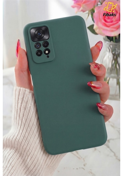 Fibaks Redmi Note 11 Pro/12 Pro 4G Uyumlu Kılıf Lansman Kamera Korumalı Içi Kadife Yumuşak Dokulu Silikon Yeşil