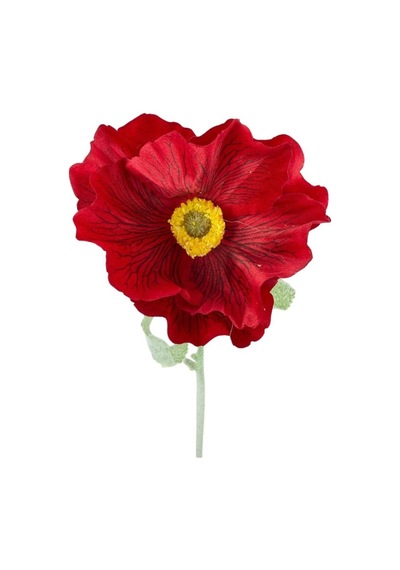 Yapay Çiçek Gelincik Çiçeği Tek Dal Kırmızı Renk 45cm