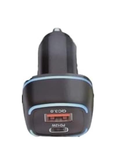 Cr01 Araç Şarj Adaptörü Dual Port Pd Araç Şarjı Yeni Nesil Pd + Standart Usb Ledli A Kalite Araç Şarj Başlık Fast Siyah