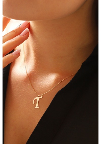 14 Ayar Altın T Harfi Kolye Ucu El İşi Tasarım Harf Zincir Dahil Değildir Prklucy-444094