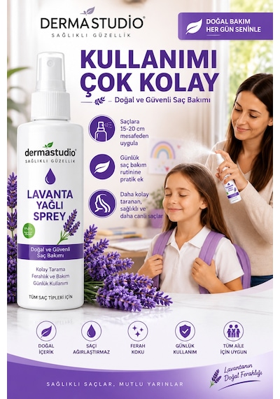 Dermastudio Lavanta Yağlı Saç Spreyi 100 Ml Doğal Ve Güvenli Saç Bakımı